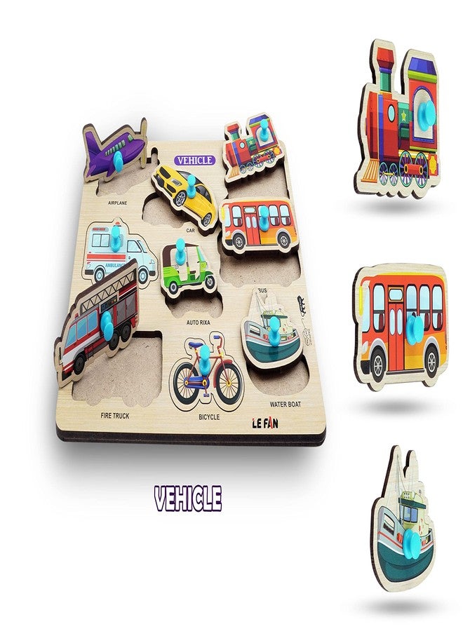 Lefan® Kids Fort Pre Nursery Educational Jigsaw Puzzles for Adults Kids Learning Toys Kit Board Game 8 pcs Set of Hindi Letter Shape & Colour Flower Insect Fruit Vegetable Educational Toy - Image 5